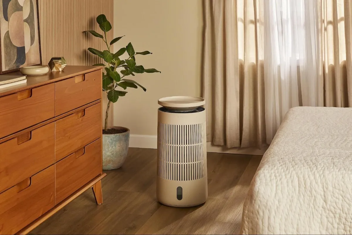 落ち着いた雰囲気の部屋に置かれた空気清浄機