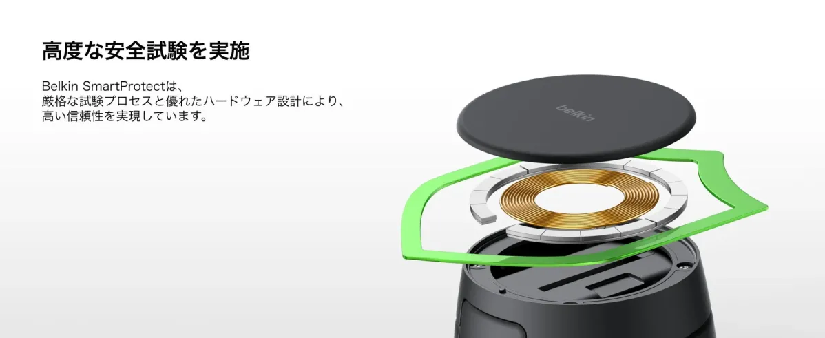高度な安全試験を実施 Belkin SmartProtectは、厳格な試験プロセスと優れたハードウェア設計により、高い信頼性を実現しています。