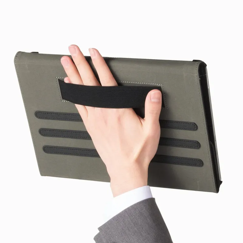 ハンドベルトでタブレットをホールド