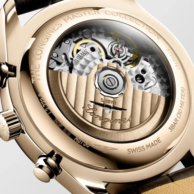 ロンジン マスターコレクション クロノグラフ ムーンフェイズ 裏蓋