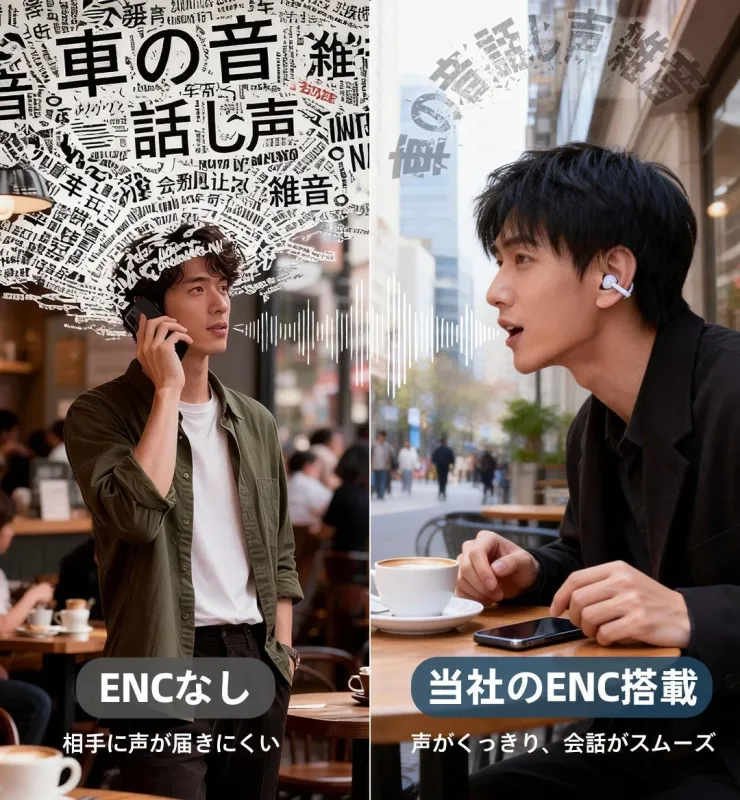 ENCノイズキャンセリングの比較図