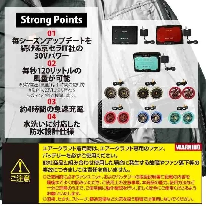 エアークラフト AC10 + AC10-2 新型30Vバッテリーカラーファンセットの特長