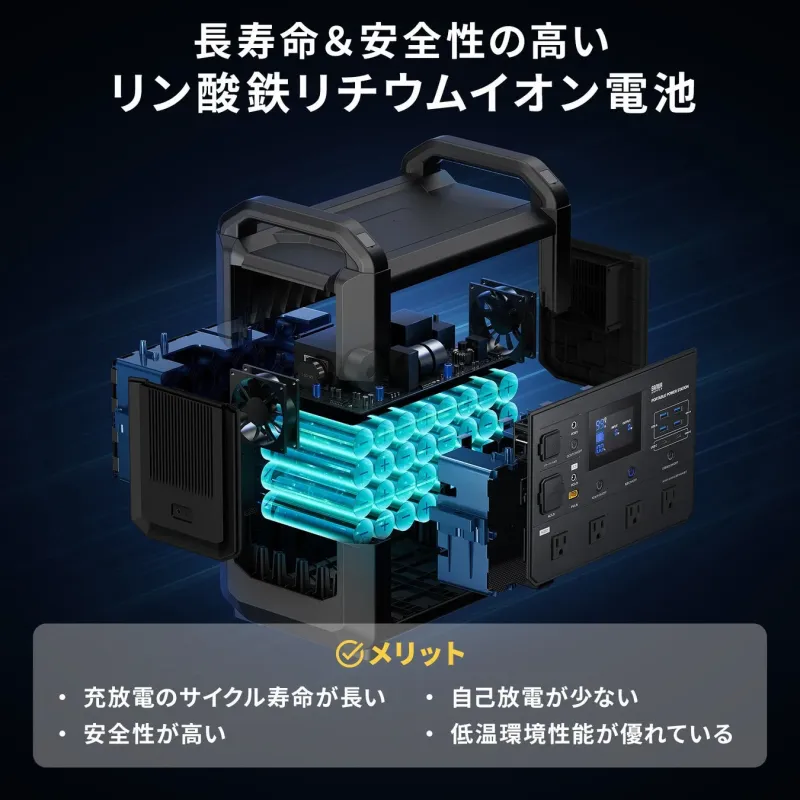 長寿命&安全性の高い リン酸鉄リチウムイオン電池