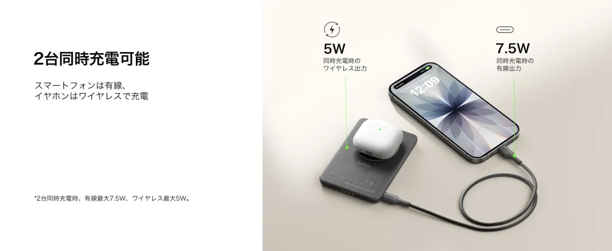 2台同時充電可能