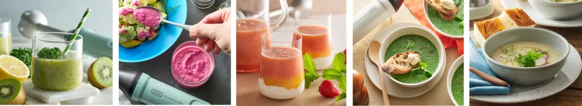 様々なブレンド食品とドリンクのレシピ例