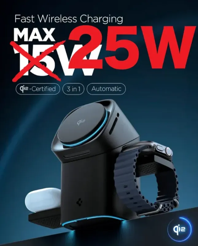 Qi2対応25W 3-in-1ワイヤレス充電器