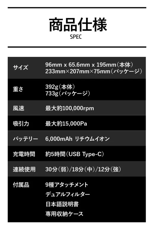 JOAS JVC-6000 製品仕様
