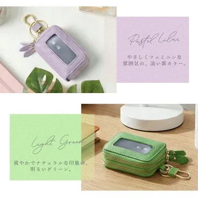 パステルライラックとライトグリーンのキーケース