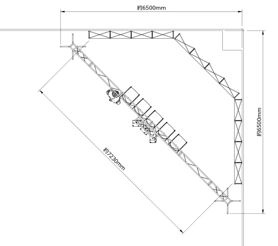 イベント会場や展示ブースの設営計画を示す平面図