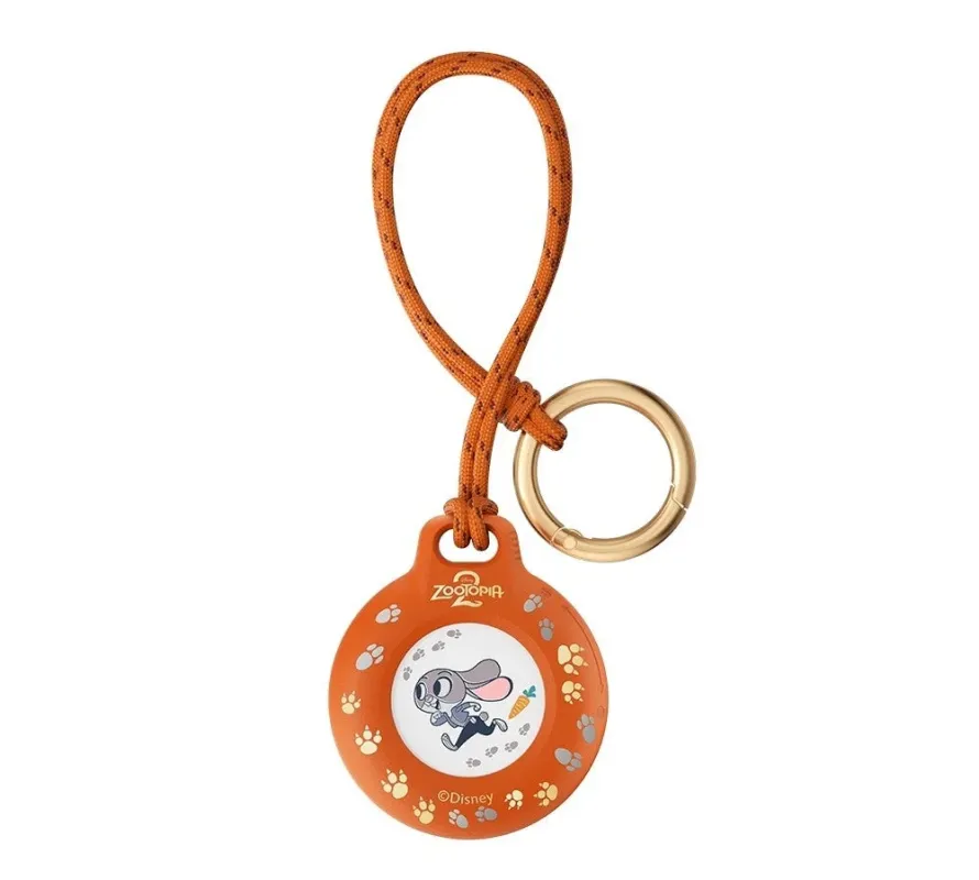 ズートピアのジュディ・ホップスが描かれたオレンジ色のキーホルダー