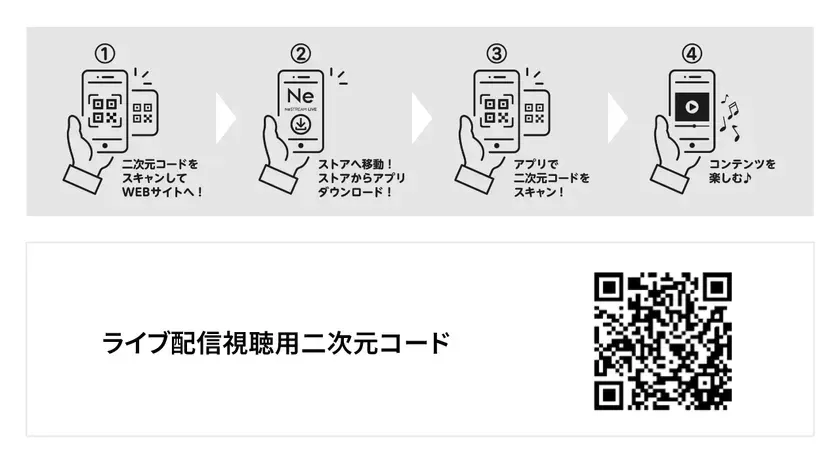 NeSTREAM LIVE 視聴方法_二次元コード