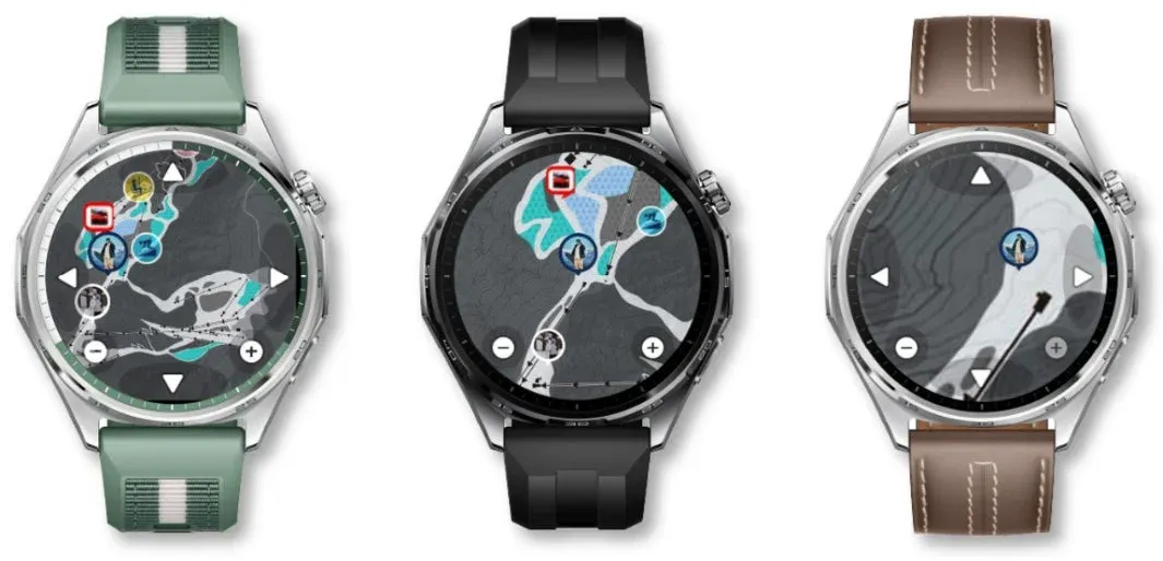 スマートウォッチのゲレンデマップ表示