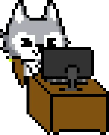 PCモニターを見るZETAくん