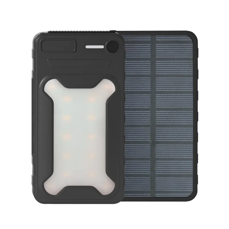 ソーラーパネル4面搭載モバイルバッテリー LEDライト