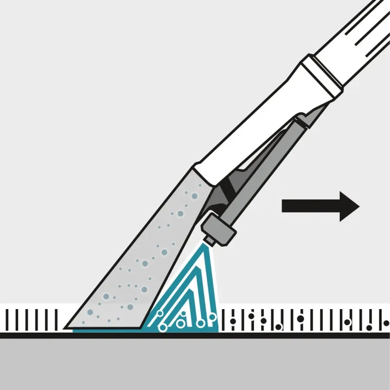 清掃機器の噴射と吸引のイメージ