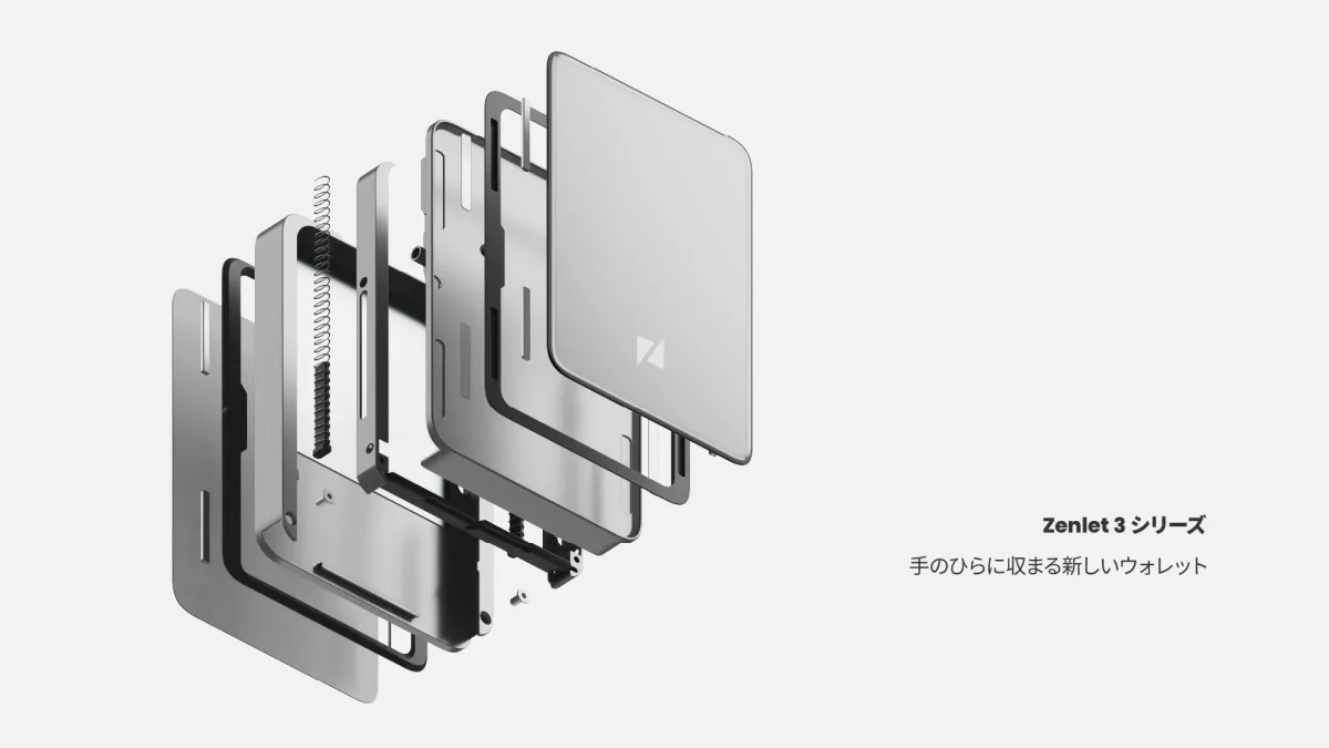 Zenlet 3 シリーズ ウォレット分解図