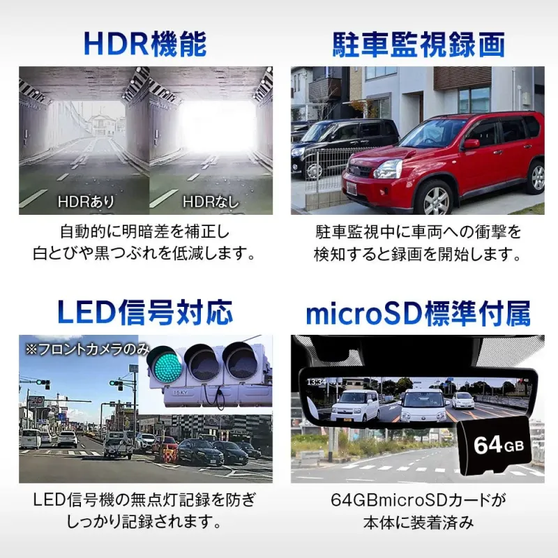 HDR機能と駐車監視録画