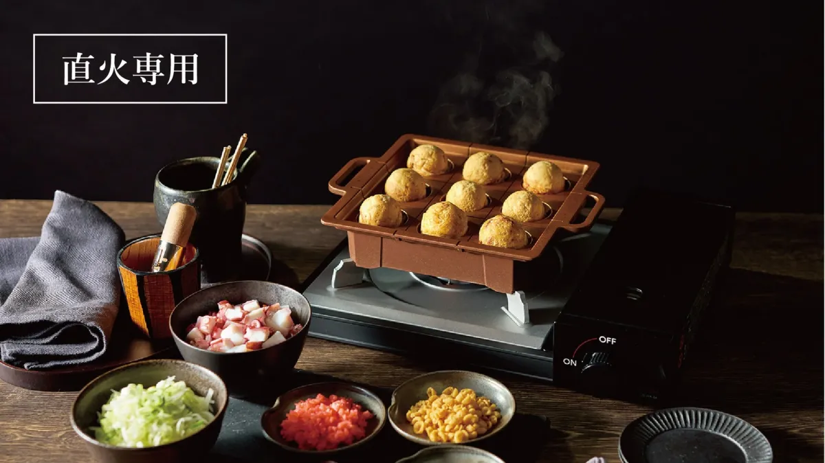 たこ焼き,料理,調理,カセットコンロ,直火,和食,食材,クッキング,ホームパーティー,蛸,ネギ,紅しょうが