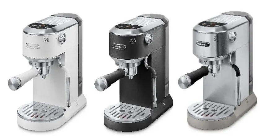 白、黒、シルバーの3色のデロンギ デディカ デュオ