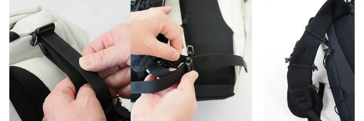 バックパックのショルダーストラップの調整