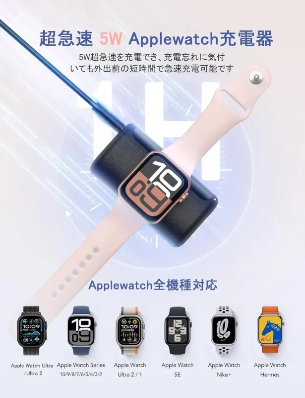 Apple Watch充電器の機能説明図