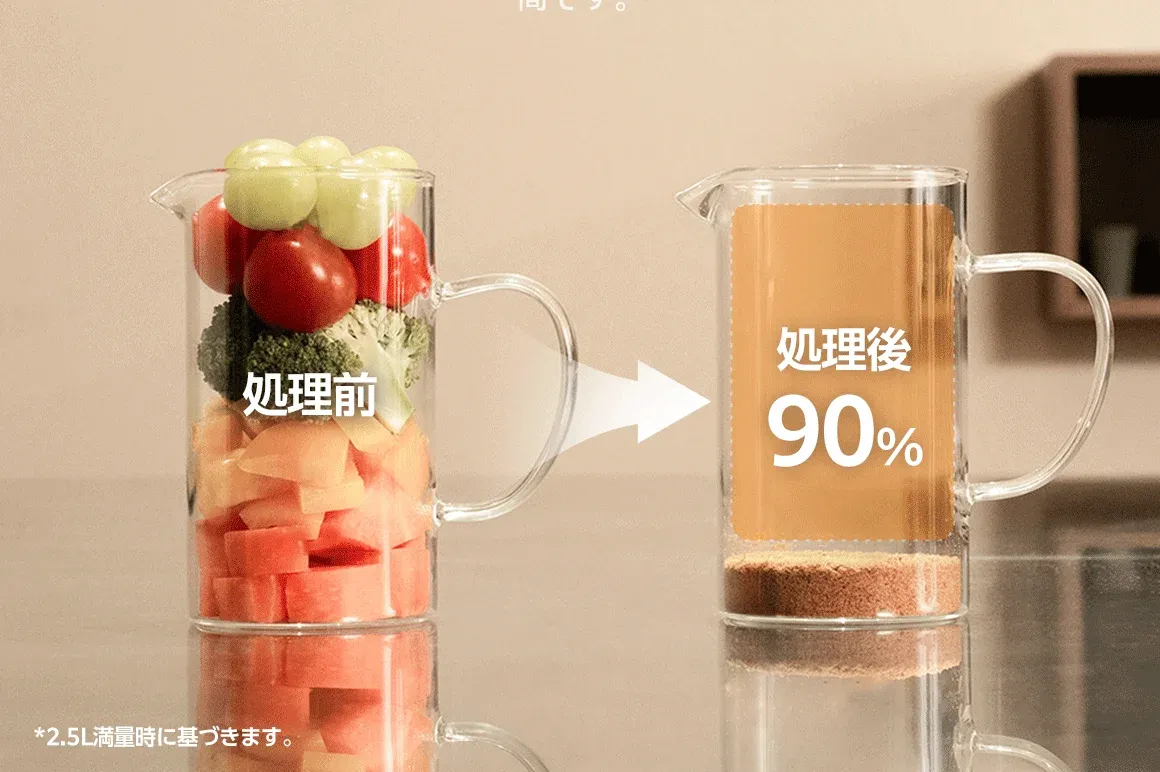 処理前後の体積比較