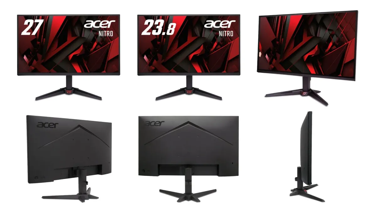 Acer Nitroゲーミングモニターの複数アングルからの画像
