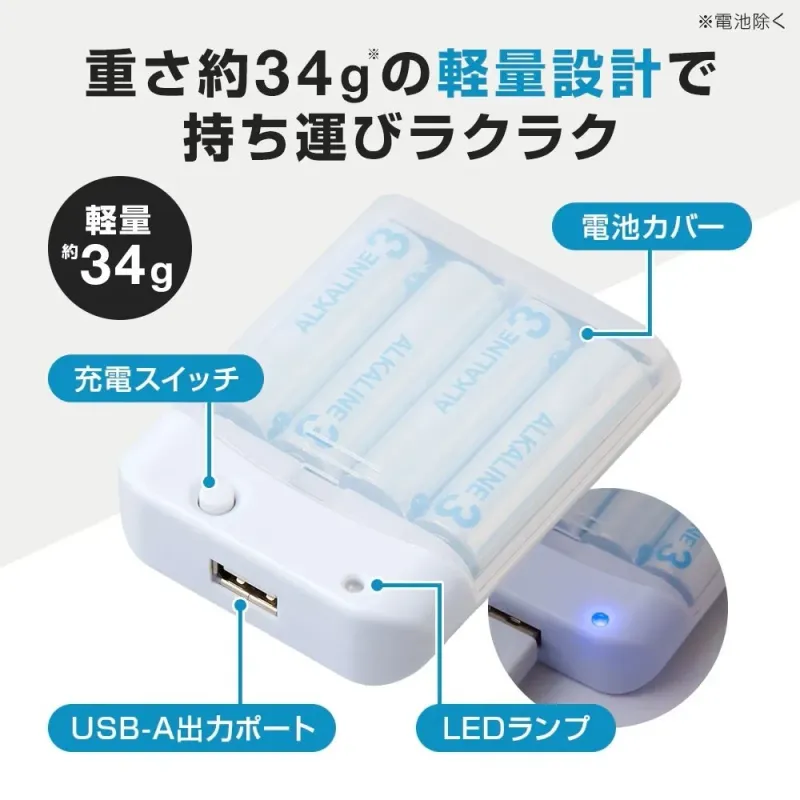 重さ約34gの軽量設計