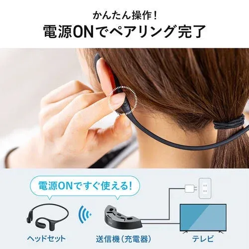 ワイヤレスヘッドセットの簡単な操作方法と接続イメージ