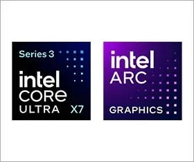 インテル® Core™ Ultra X7 Series 3プロセッサーとIntel Arc Graphicsのロゴ