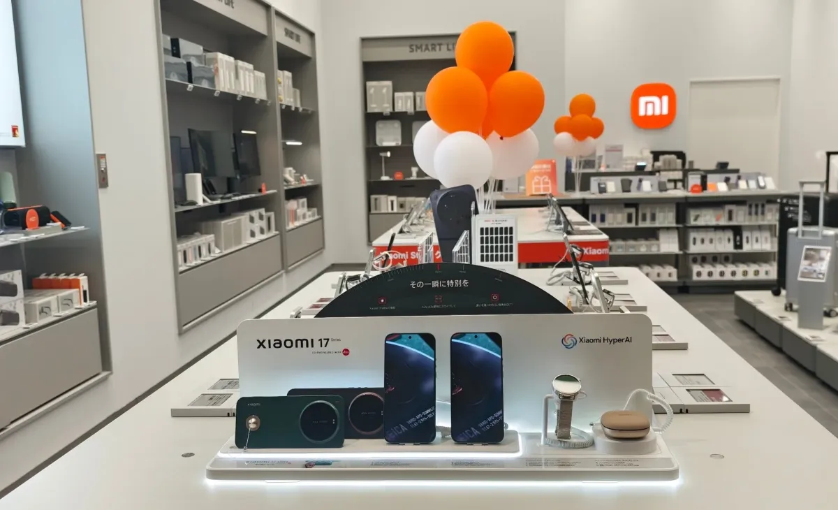 Xiaomi Store店内の製品ディスプレイ