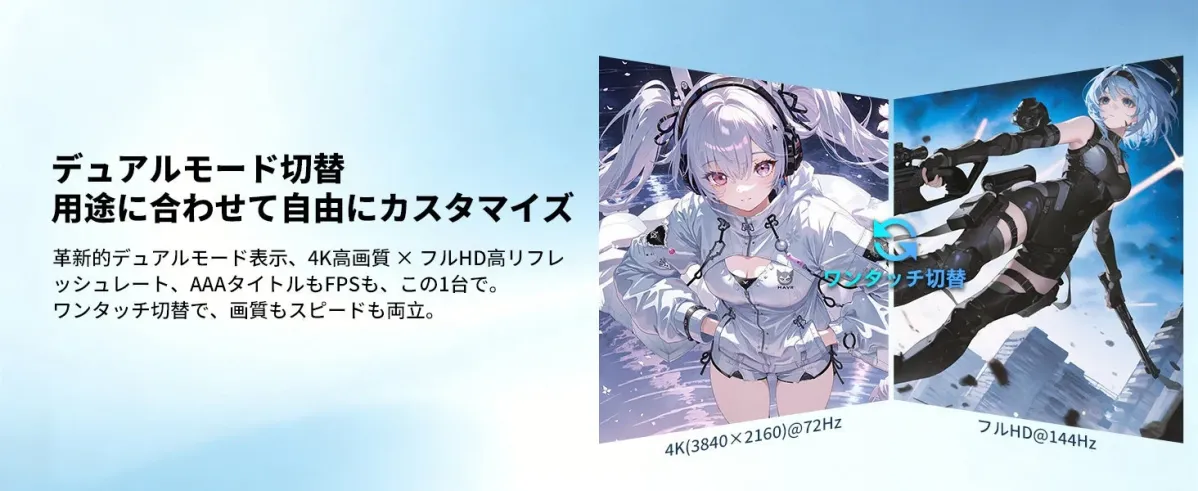 デュアルモード切替の説明