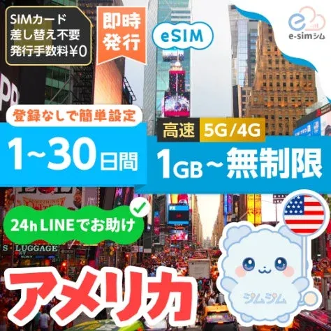 アメリカ向けeSIMサービス広告