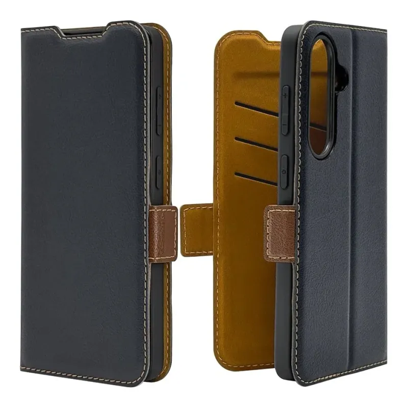 スマートフォンケース,手帳型ケース,スマホカバー,レザー調,マグネット式,カード収納,保護ケース,ガジェット,ダークブルー,イエロー,ステッチ