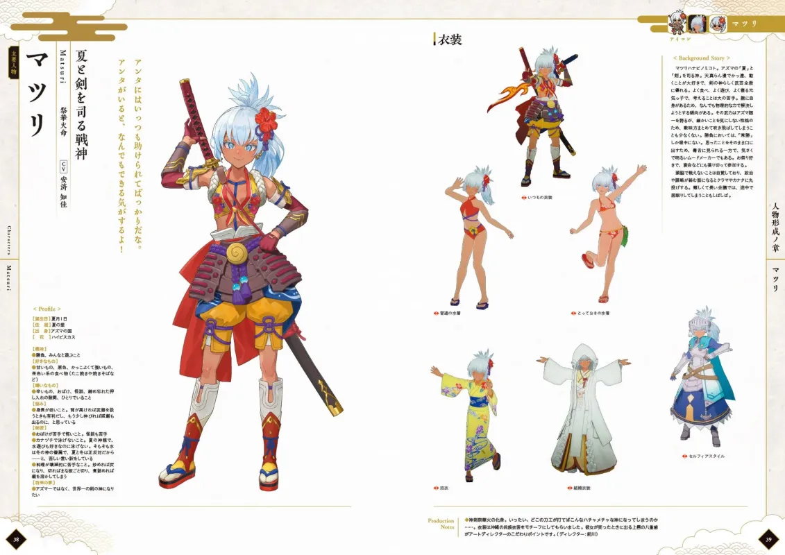 キャラクター「マツリ」の設定資料