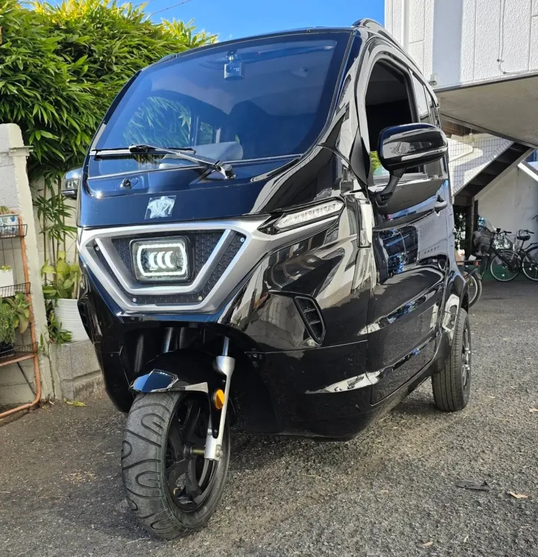 黒色のモダンな三輪自動車