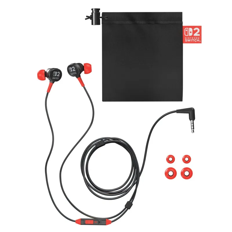 有線イヤホン for Nintendo Switch 2 – ブラック セット内容