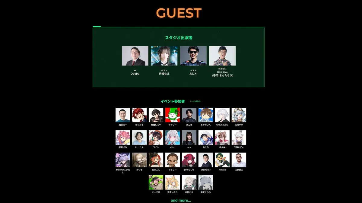Rakuten esports cup 出演者・参加者一覧