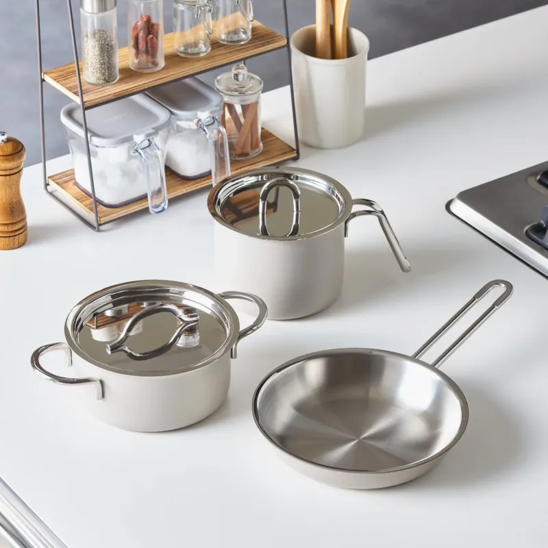 鍋とフライパンが並んだ画像