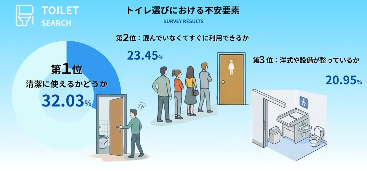 トイレ選びにおける不安要素の調査結果