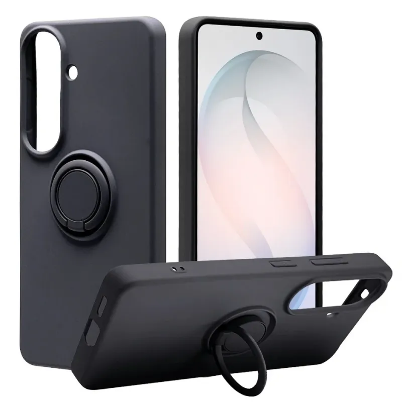 スマートフォンケース,スマホケース,リング付き,スタンド機能,保護カバー,黒,電子機器アクセサリー,マット