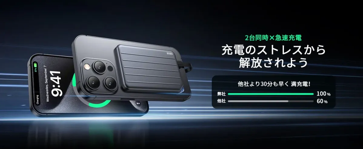 充電状態を知らせる三角ライト