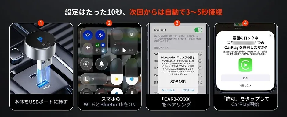 自動再接続・2台メモリのイメージ