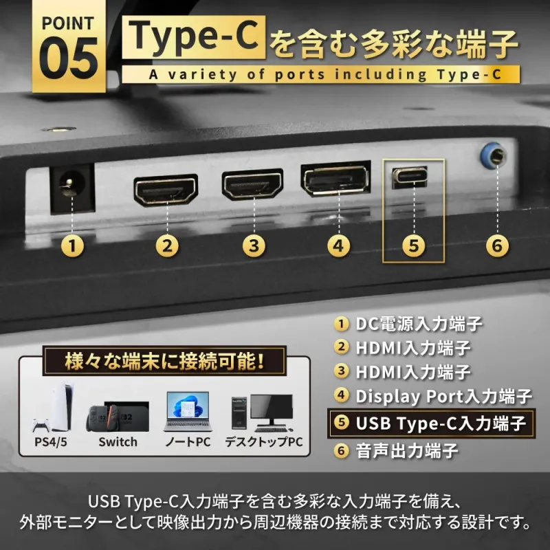 多彩な入力端子